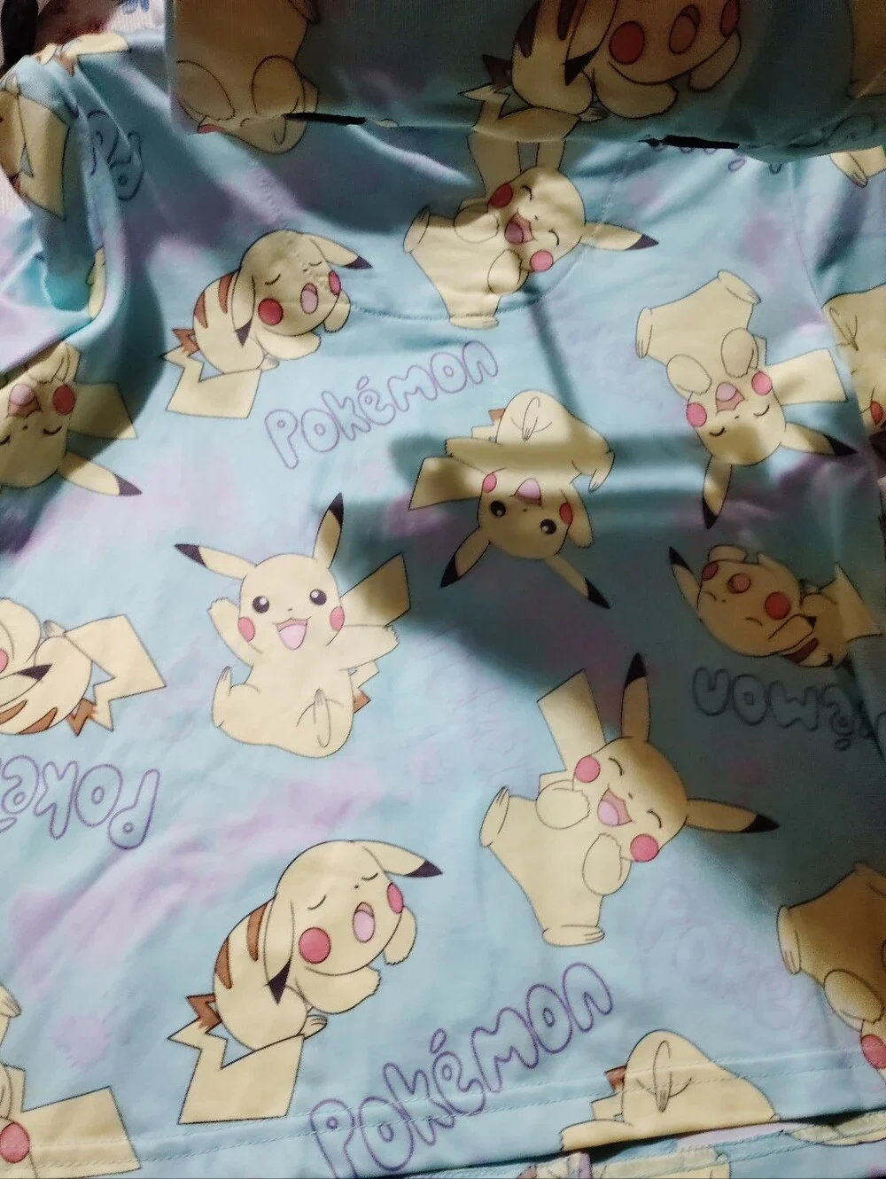 Pokemon Girls Button Front Top and Pants Pajama Set,